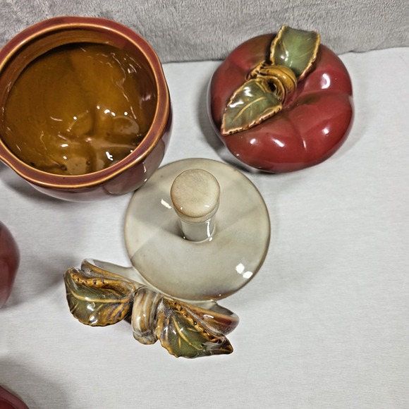 Ceramic Apple Kitchen Set Paper Towel Holder Lot of 4 - Picture 7 of 11